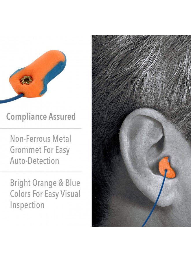 Howard Leight Howard Leight by Honeywell LT-30 Hundred-Pair 32NRR Laser Trak Corded Single-Use Earplugs - Orange/Blue  - Image 3