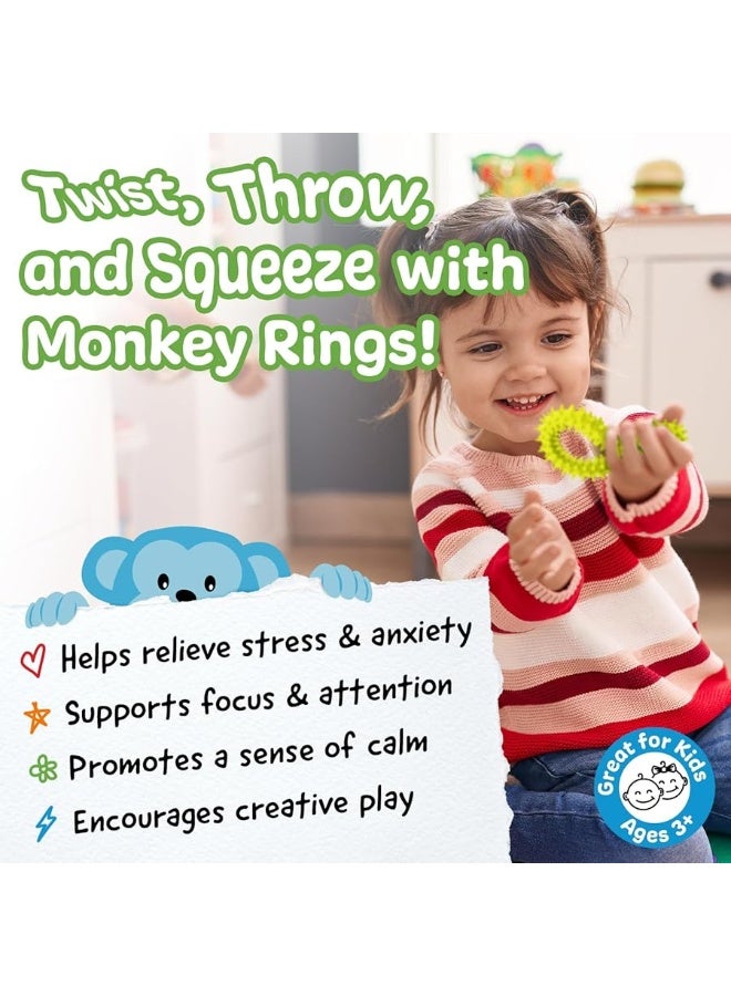 IMPRESA Spiky Sensory Rings from The Original Monkey Noodle  3 Pack  Fidget Bracelet Toys for Kids with Unique Needs  Fosters Creativity Focus  FunGreat for Classrooms Home  Playtime Age 3 - Image 1