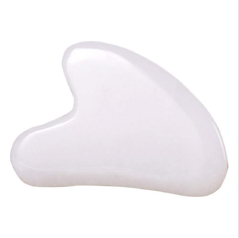 Loveliome Gua Sha Crystal Jade Stone Board for Skincare Scraping Face Back Massage Relax Therapy Trigger Point TreatmentWhite Jade