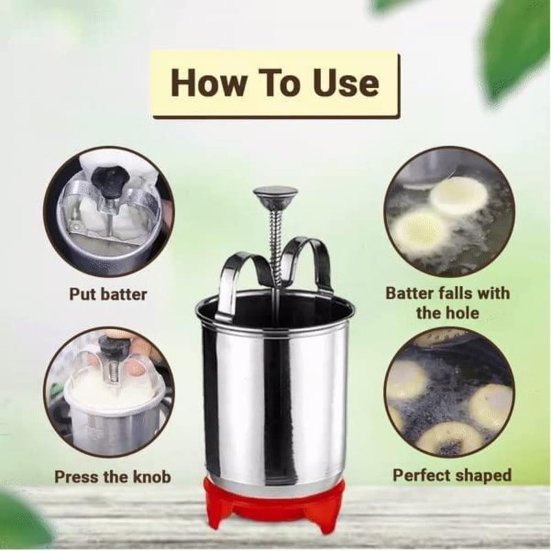 siddhmurti Stainless Steel Mendu Vada Maker Perfectly Shaped and Crispy Mendu Vada Maker Machine Medu Vada and Donut Maker Stainless Steel for Homemade Donuts and Medu Vada Pack of 1 - Image 5