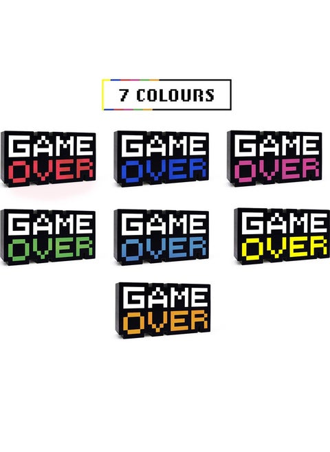 8-Bit Pixel Wireless Game Over Light，Colour Changing Game Over Light Multicolour