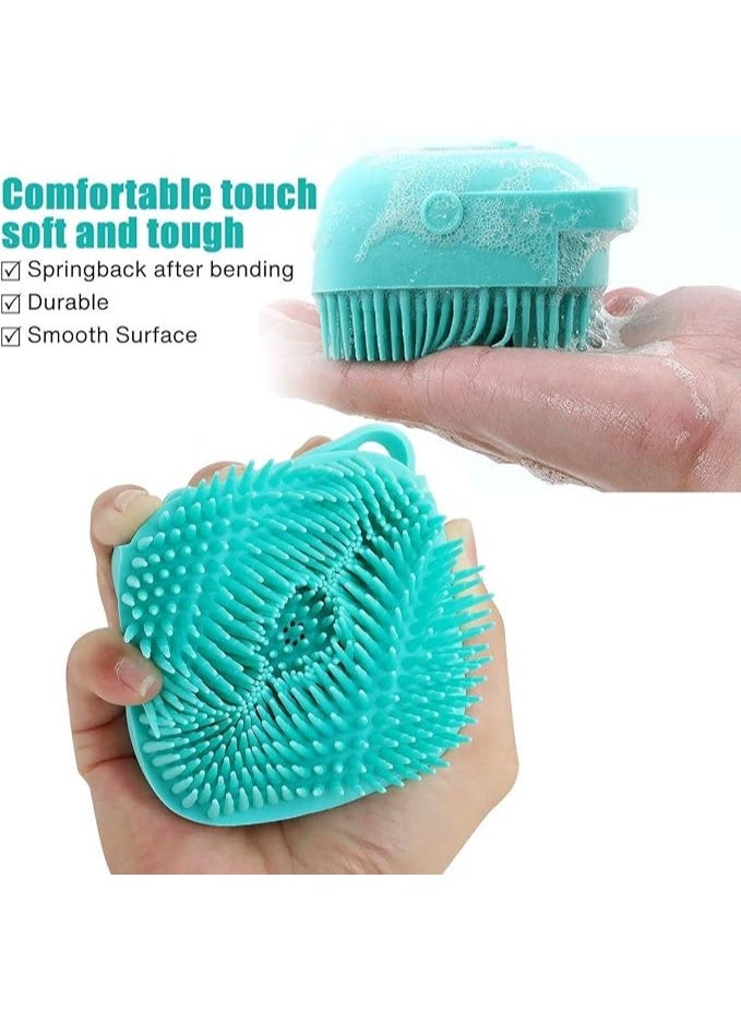 Haviadel Soft Double-Sided Silicone Bath Brush with Soap Dispenser and Hooks – For Deep Cleaning and Gentle Massage (Suitable for Children, Men, and Women) (1 Piece) (Multicolor) - Image 3