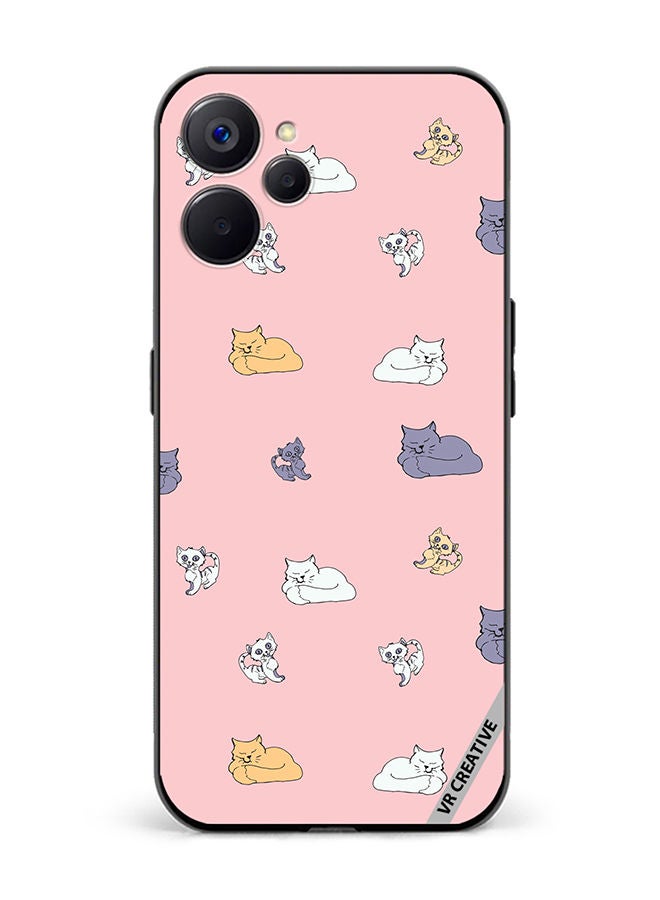 VR CREATIVE Protective Case Cover For Realme 10 5G Sleeping Cats And Playing Kittens Design Multicolour - Image 1