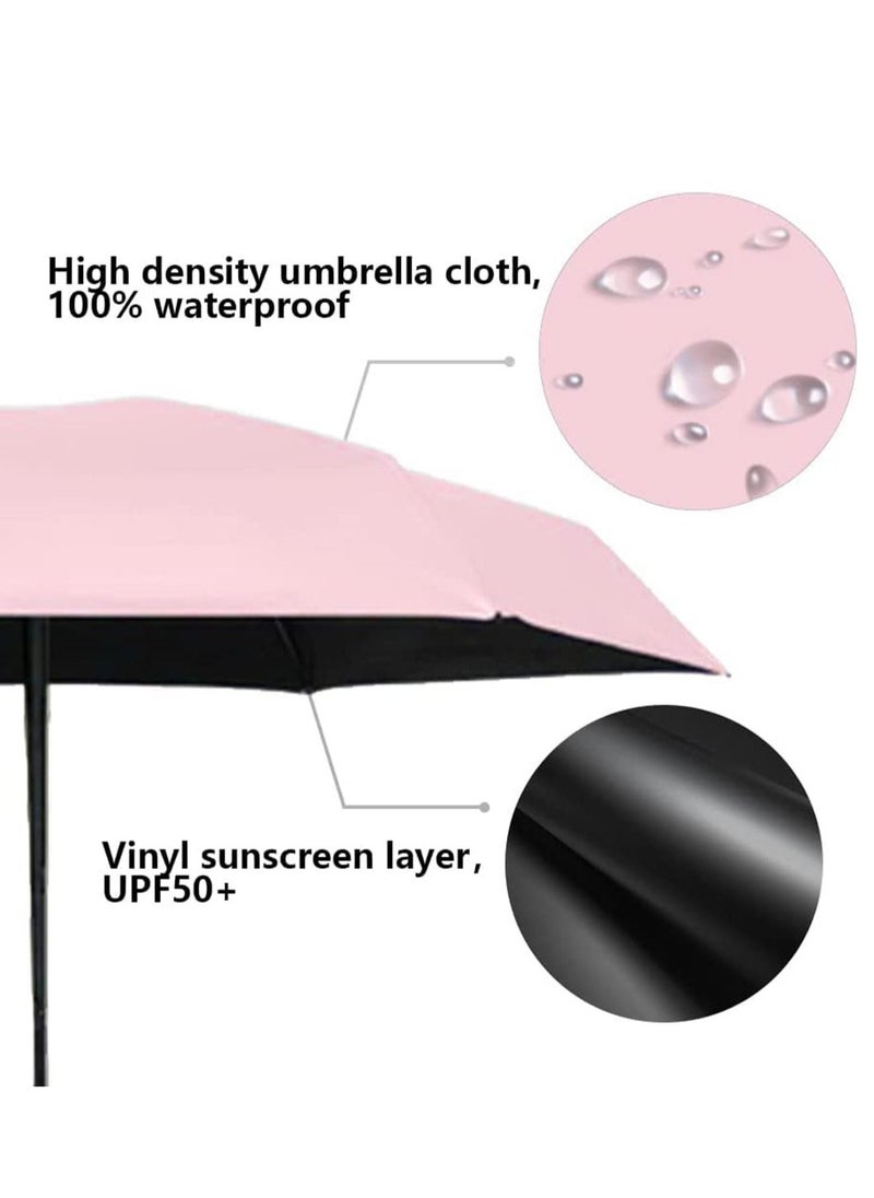 Generic Umbrellas Travel Sun Rain Umbrella for Walking With Case Compact UV Umbrella for Sun and Rain Lightweight Portable Windproof Parasol Umbrella UV Protection for Women and Men  - Image 5