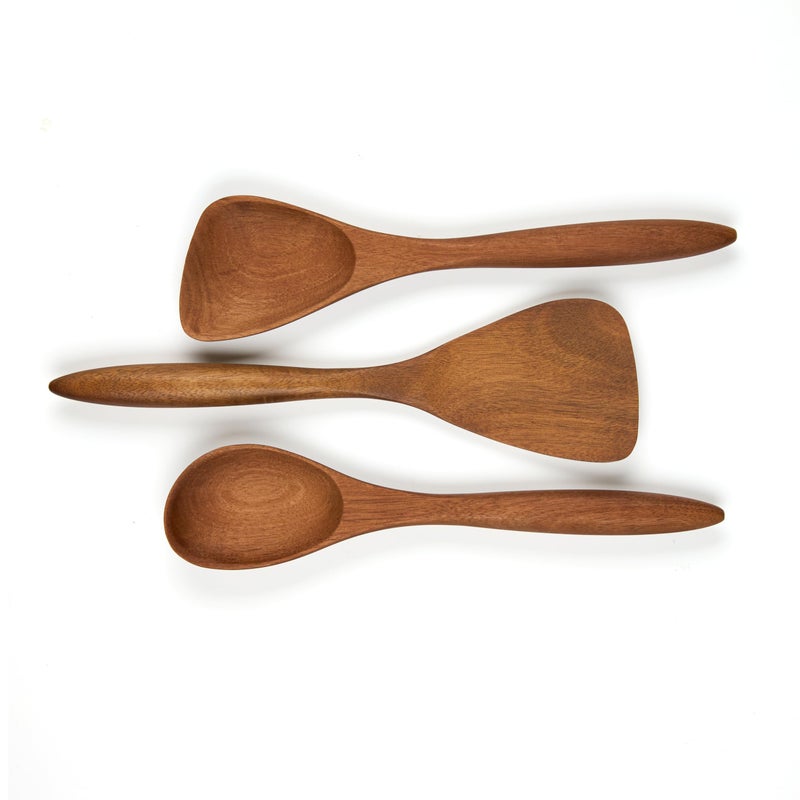 Nambe x Tom Papa Breaking Bread Canister with Acacia Wood Utensils - Contemporary Stoneware Kitchen Tool Holder, Includes Round Spoon, Flat Spoon & Spatula - Modern Baking & Cooking Tools - Image 2