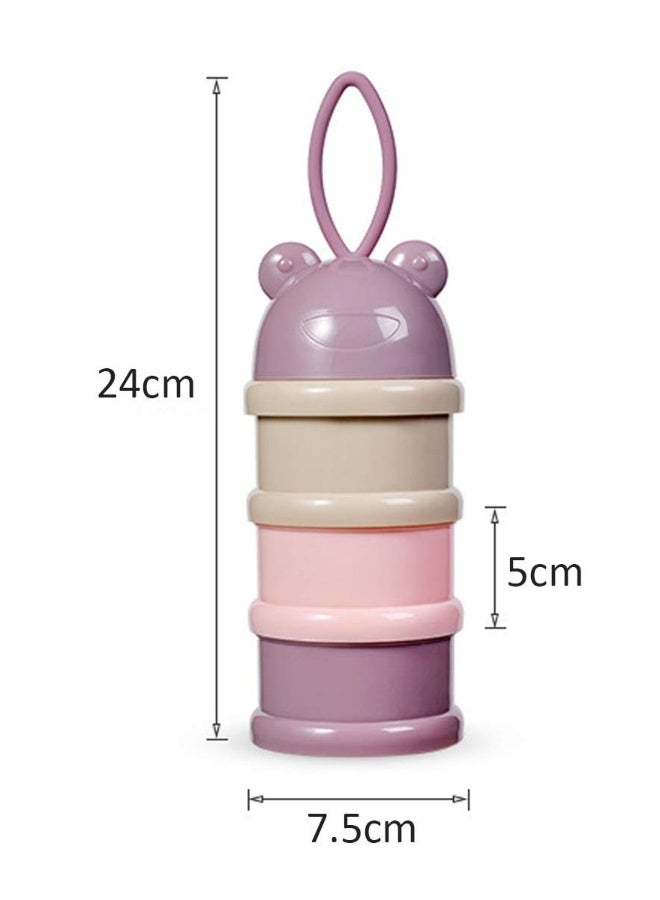 Milk Powder Dispenser, 4 Pack Airtight Portable Cute Shape, Milk Powder Container Non-Spill Baby Kids Snack Storage Container 3-Layer Milk Powder Box for Travel and Outdoor Activities Feeding - Image 5