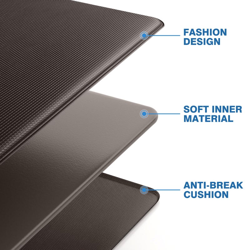 StepRite Kitchen Mats, 2PCS Kitchen Rugs, Cushioned Anti Fatigue Kitchen Mats for Floor, Non-Slip Standing Desk Mat, Waterproof Kitchen Rug Set for Kitchen, Floor, Office,17.3"x30"+17.3"x47",Chocolate - Image 5