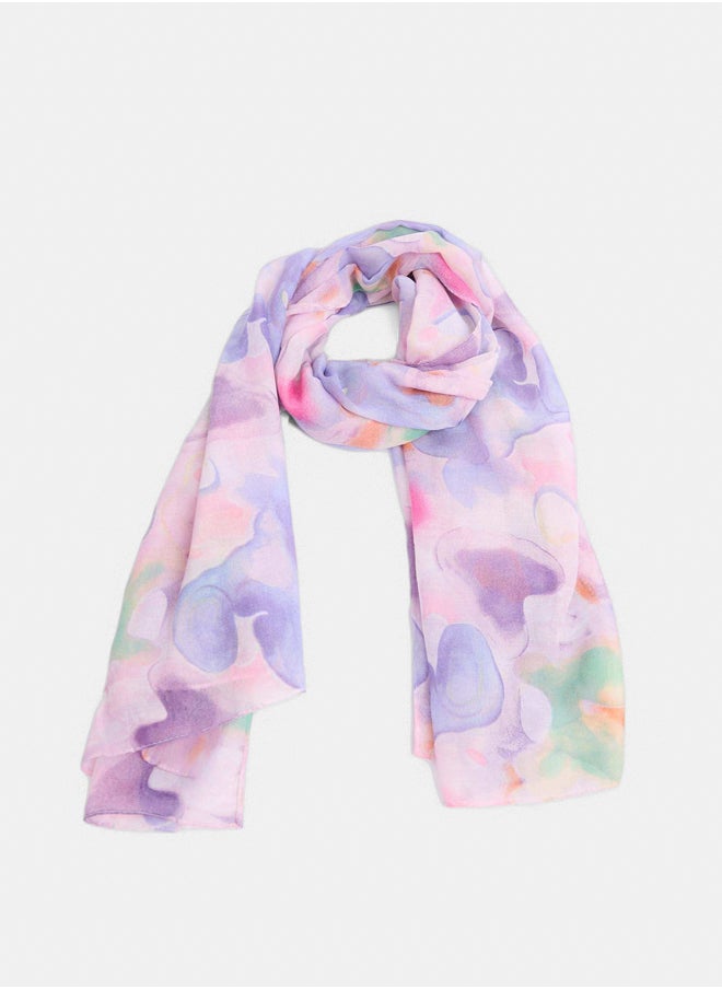 DALYDRESS Women Scarf - Dark Purple Multicolor 