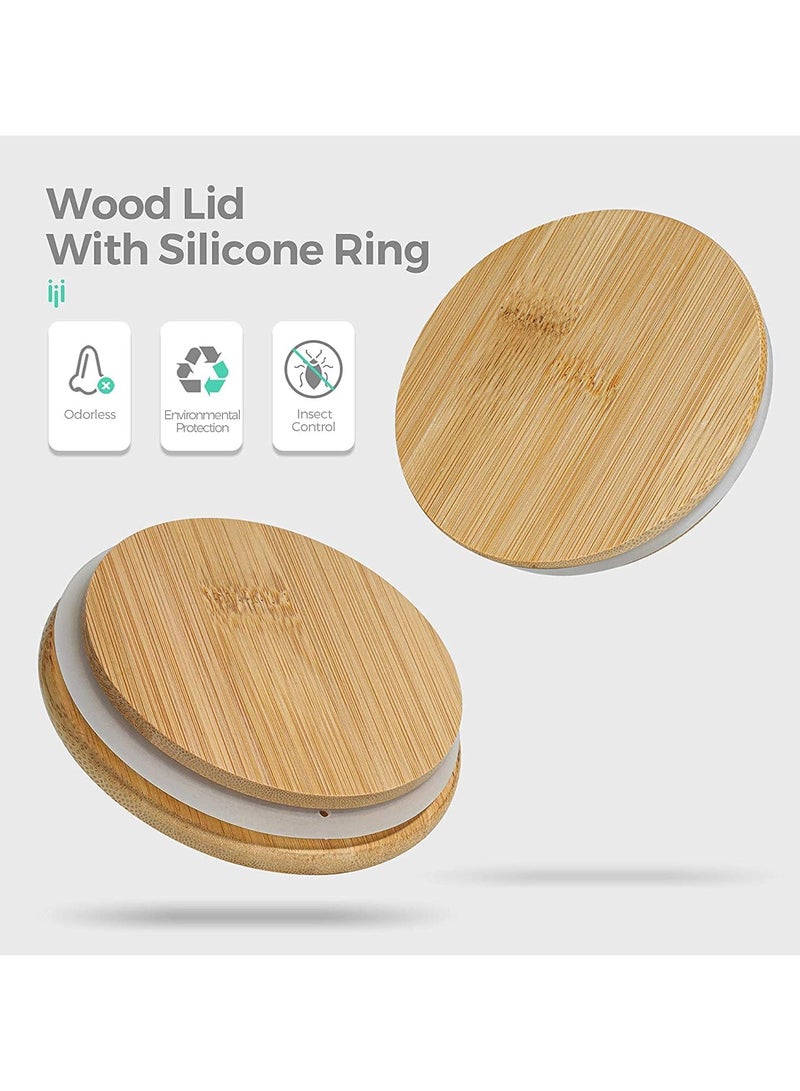 AUTOYSUR Airtight Glass Storage Canister with Bamboo Lid, Clear Food Storage Container Kitchen Pantry Storage Glass Canisters Jar Set for Flour Cereal Sugar Tea Coffee Beans Snacks Nuts Candy (3 Pack, 2200ml) - Image 3