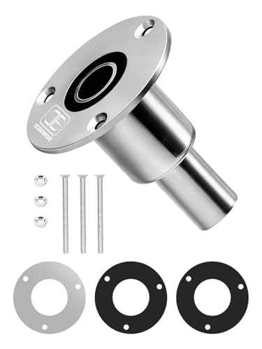 OCEANBROAD Stainless Steel 316 Thru Hull Exhaust Skin, Fitting 22mm Hose Pipe Marine Exhaust Port for Webasto, Planar, Eberspacher, Chinese Diesel Parking heaters, Straight with Bolts and Nuts - Image 1