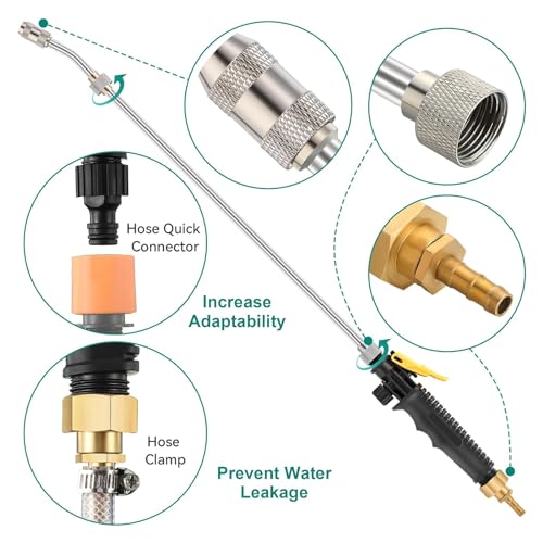 Saillong 29 Inches Sprayer Wand, Adjustable Universal Sprayer Match 3/8'' Hose, Stainless Steel Replacement Sprayer Wand with Shut off Valve(1 Pack) - Image 5