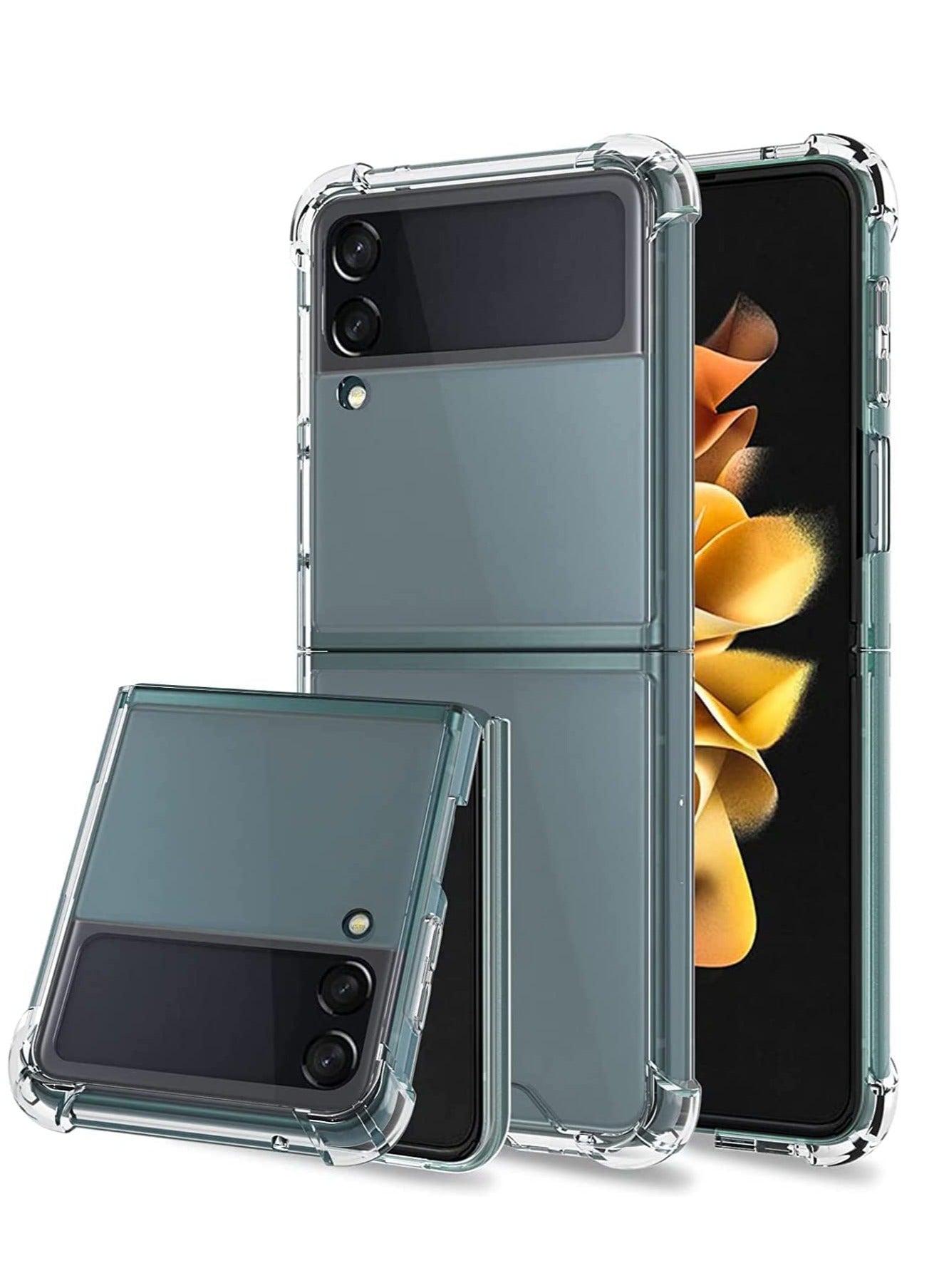 LEDIN Compatible with Galaxy Z Flip 4 Case Anti Yellow Ultra ,thin Slim Fit Four Corner Airbags Protection Samsung Galaxy Z Flip 4 5G 2022 (Clear)