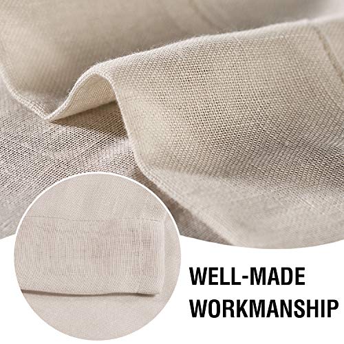 H.VERSAILTEX Natural Linen Sheer Curtains 95 Inches Length 2 Panels Textured Woven Linen Blended Curtain Drapes for Living Room/Bedroom Light Filtering Rod Pocket Draperies - Linen - Image 4