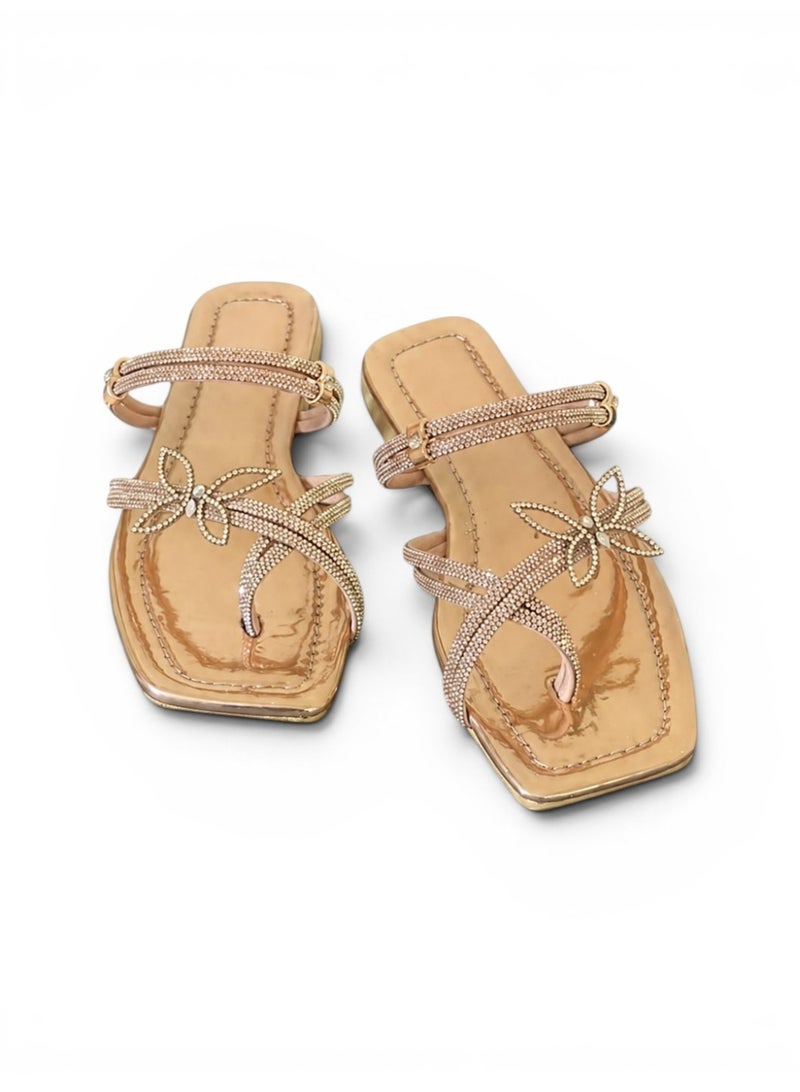 LIFESTYLISH Flip Flops Flat And Sandal Diamond - SL-220 - RoseGold - Image 2