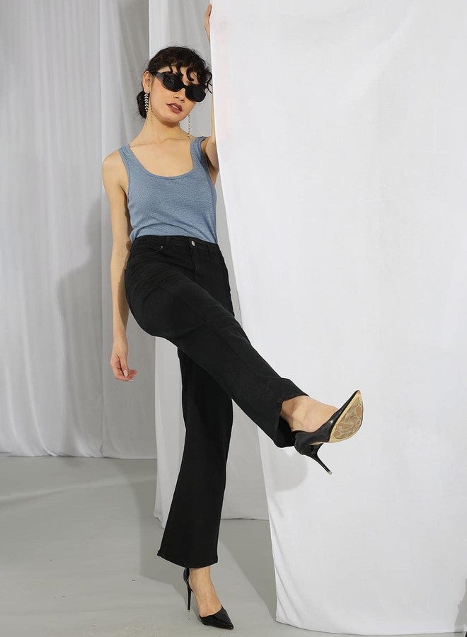 KOTTY Women's High Rise Cotton Lycra Blend Ankle Length Relaxed Fit Jeans - Image 4