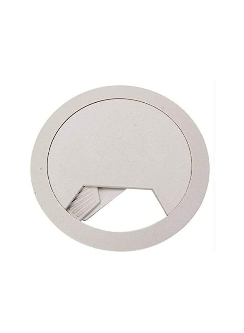 KNP Plastic Grommet Computer Cable Tidy Desk Table PC Outlet Wire Cover (80MM) White,Brown Pack Of 3 designed to keep desks and workspaces neat by organizing and managing cables efficiently.