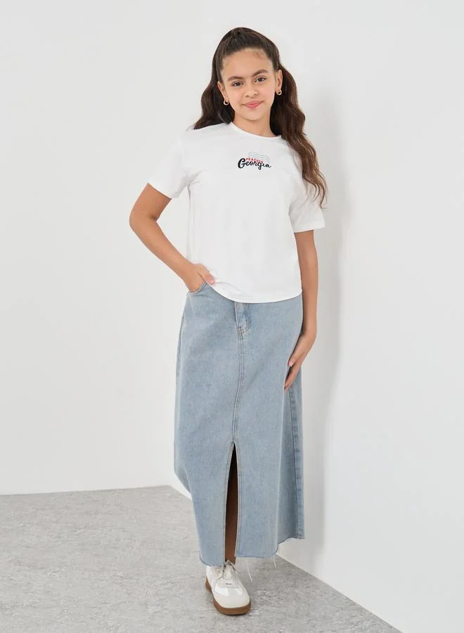 Styli Styli Graphic Print Round Neck T-Shirt