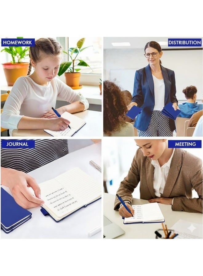 نوت بوك مفكرة أعمال جلدية زرقاء - أجندة يومية للجيب مع قلم تاتش جاف أزرق - كشكول مذكرات صغير منظم للمواعيد والتدوين - طقم هدايا رجالي وبناتي راقي - Image 3