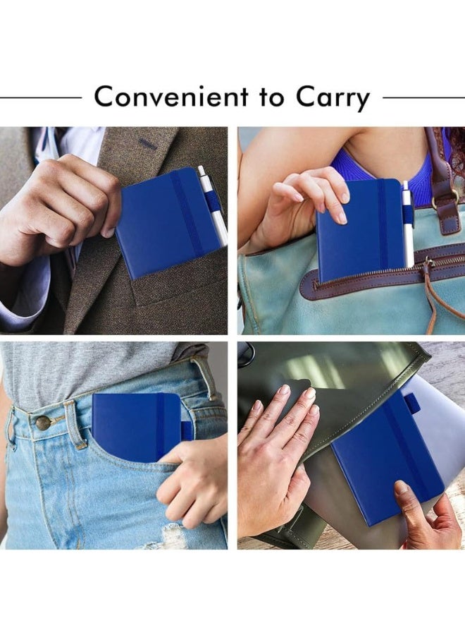 نوت بوك مفكرة أعمال جلدية زرقاء - أجندة يومية للجيب مع قلم تاتش جاف أزرق - كشكول مذكرات صغير منظم للمواعيد والتدوين - طقم هدايا رجالي وبناتي راقي - Image 4