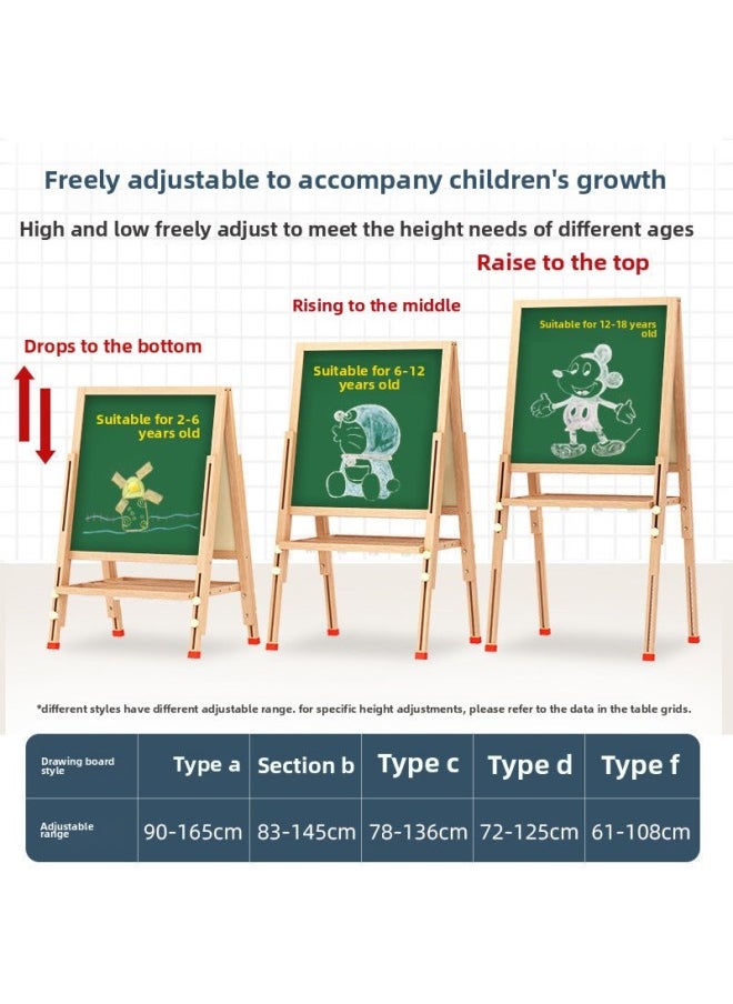 Generic - Blackboard Wall Stickers Small Blackboard Primary School Students' Drawing Board Children's Home Braced Writing Board Drawing Board Toy Scratch-Color:E Type Magnetic Double-sided Fixed Model [exclusive Package] - Image 1