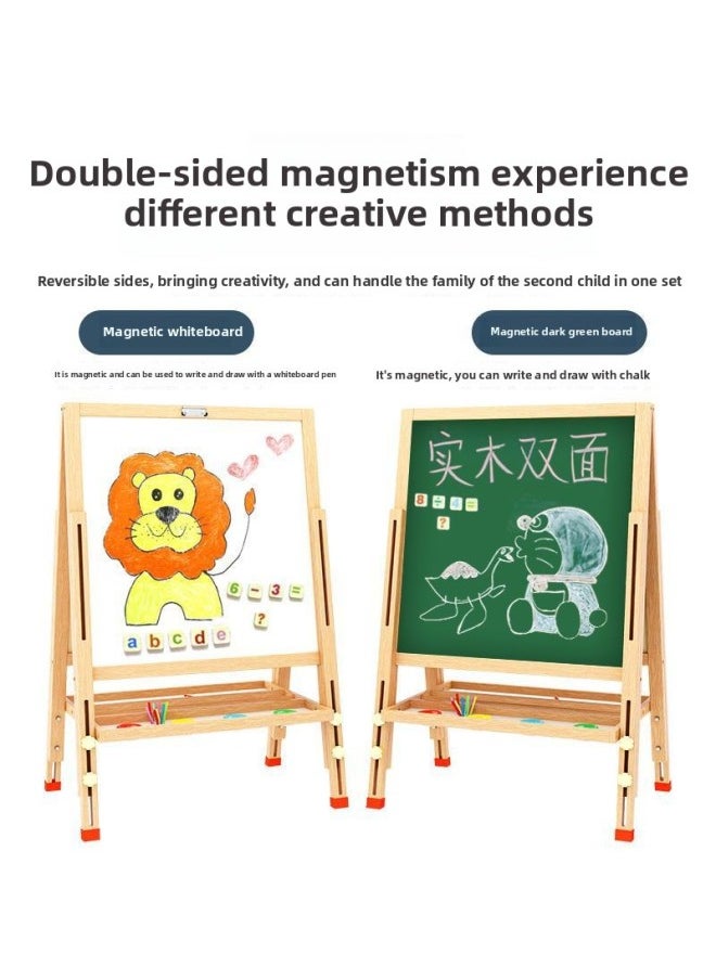 Generic - Blackboard Wall Stickers Small Blackboard Primary School Students' Drawing Board Children's Home Braced Writing Board Drawing Board Toy Scratch-Color:E Type Magnetic Double-sided Fixed Model [exclusive Package] - Image 1