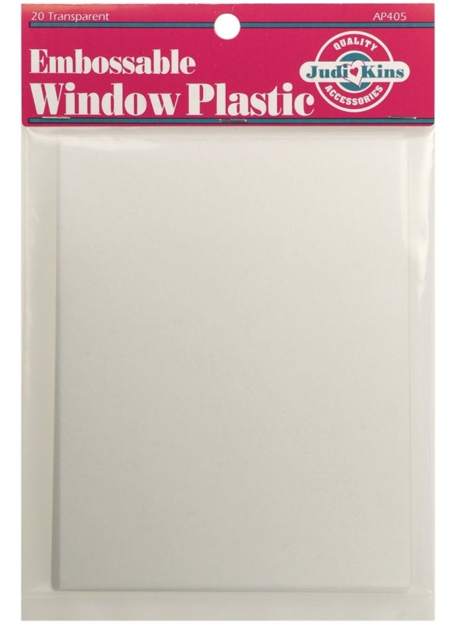 Judikins - Judikins Embossable Window Plastic Sheets  4.25-Inch X 5.5-Inch  Clear  20-Pack - Image 1