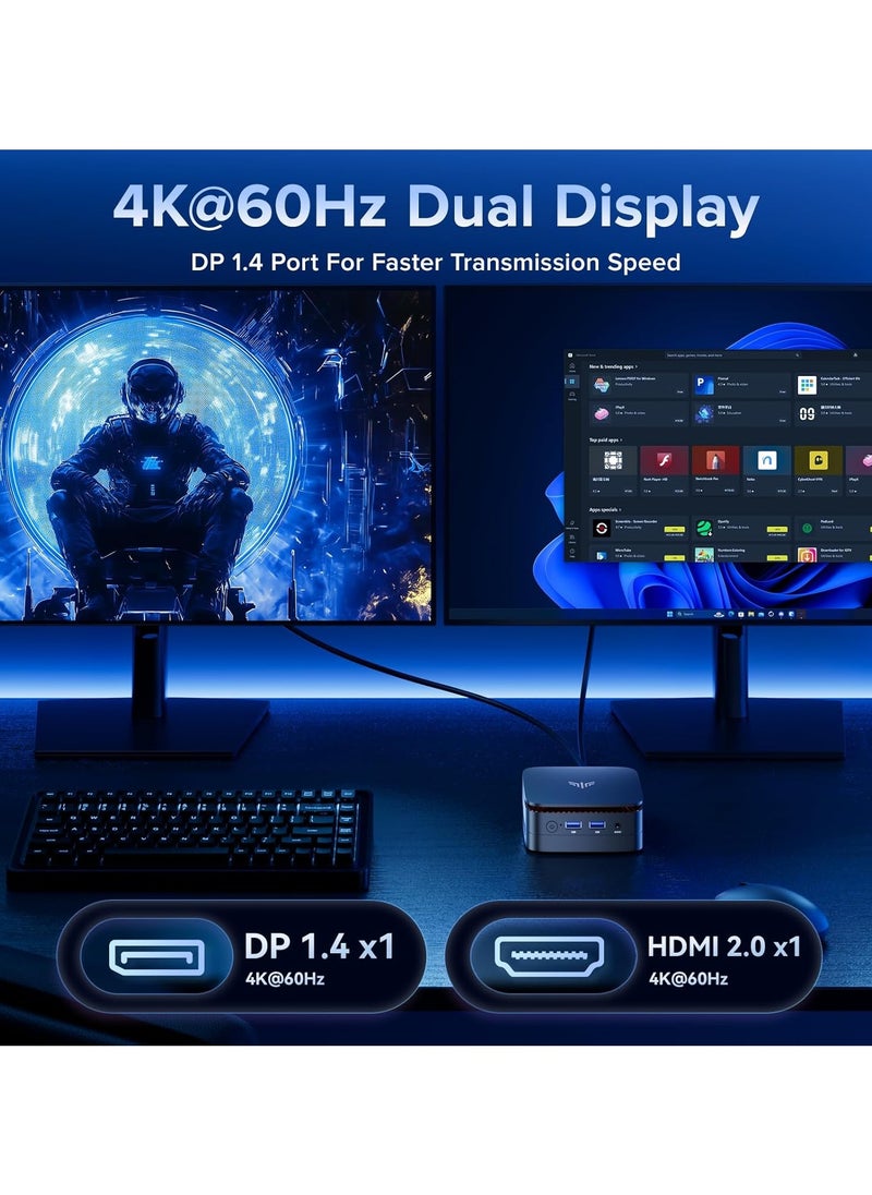 NIPOGI - Mini PC with Intel Alder Lake N97(up to 3.6GHz), 16GB RAM 1TB ROM Small Desktop Computer, 4K UHD Mini Computers Support WiFi 5 BT4.2 Dual HDMI LAN on Business Home Office Family-NAS,Windows 11 Pro - Image 1