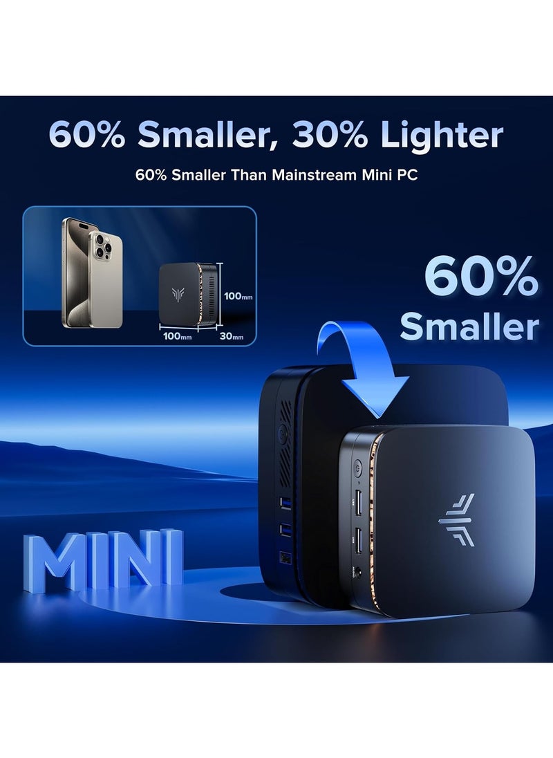 NIPOGI - Mini PC with Intel Alder Lake N97(up to 3.6GHz), 16GB RAM 1TB ROM Small Desktop Computer, 4K UHD Mini Computers Support WiFi 5 BT4.2 Dual HDMI LAN on Business Home Office Family-NAS,Windows 11 Pro - Image 1