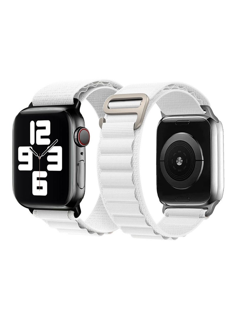 CATANES Alpine Loop Band for Apple Watch Band 38mm 40mm 41mm 42mm (Series 10) Adjustable with Metal G-Hook Strap White  - Image 3