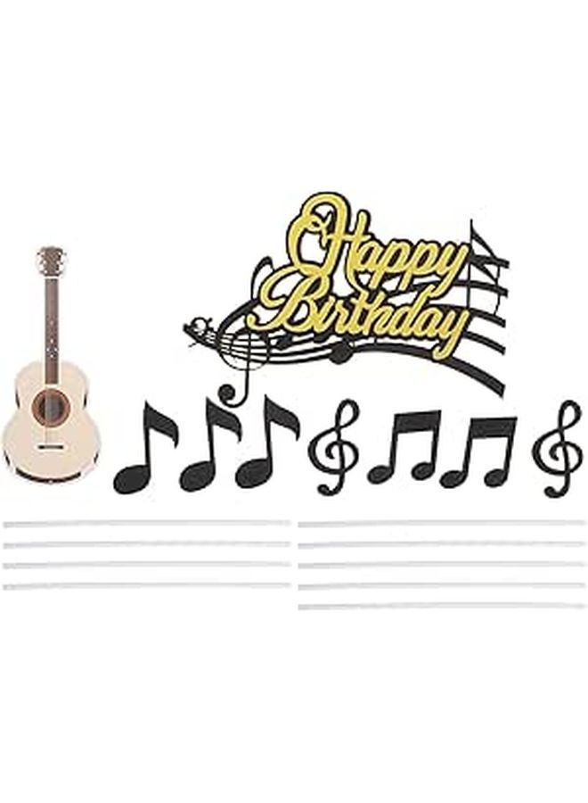 Music Note Cake Toppers And Cupcake Picks 24pcs Set For Birthday Party Decorations - Image 1