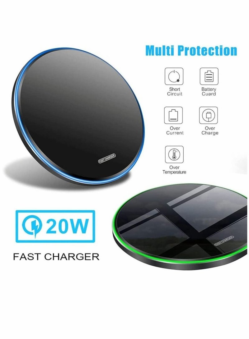 Captaintech 20W Max Fast Wireless Charging Pad Qi Certified for iPhone 13/12/SE/11/X Pro/2 15W Charge Mats S22/S21/S20/Note 20/10 Galaxy Buds/Buds+ - Image 3