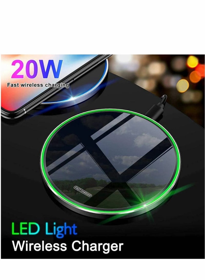 Captaintech 20W Max Fast Wireless Charging Pad Qi Certified for iPhone 13/12/SE/11/X Pro/2 15W Charge Mats S22/S21/S20/Note 20/10 Galaxy Buds/Buds+ - Image 4