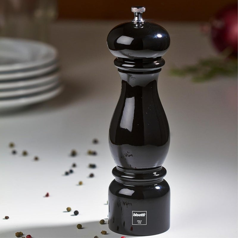 bisetti Firenze Salt Mill Grinder, 8.66 Inch, Black - Image 1