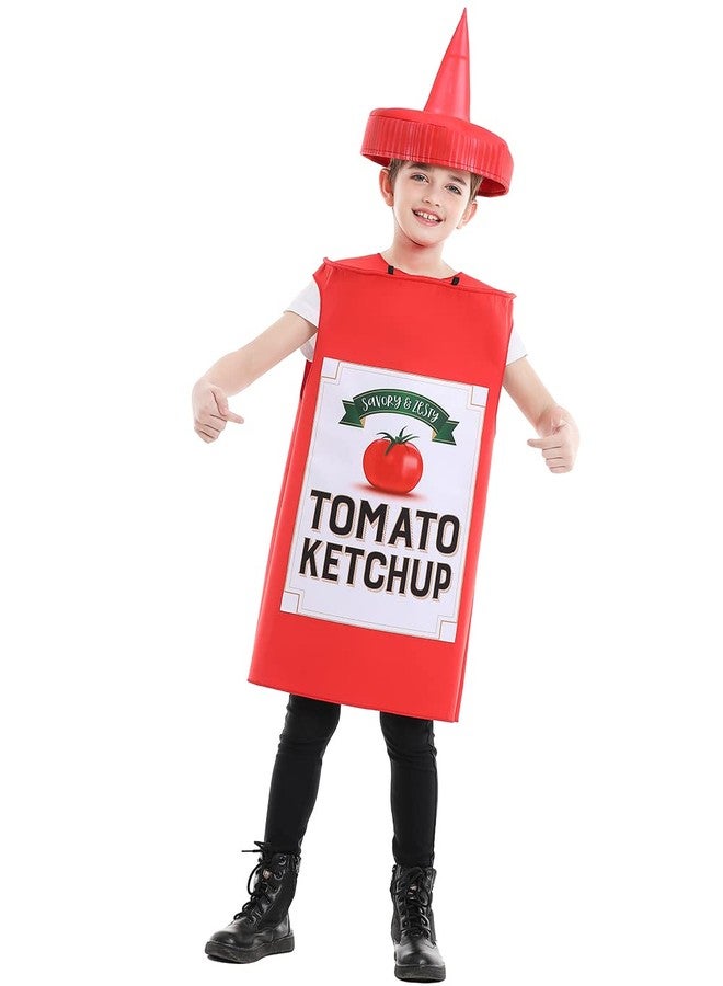 Seasons Mustard Costume Ketchup Cosplay Halloween Costume for Child 4-9 Years (Red Ketchup) - Image 2