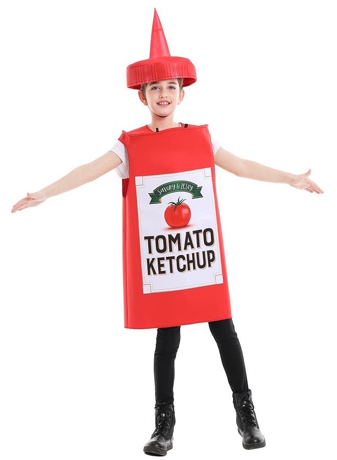 Seasons Mustard Costume Ketchup Cosplay Halloween Costume for Child 4-9 Years (Red Ketchup) - Image 3