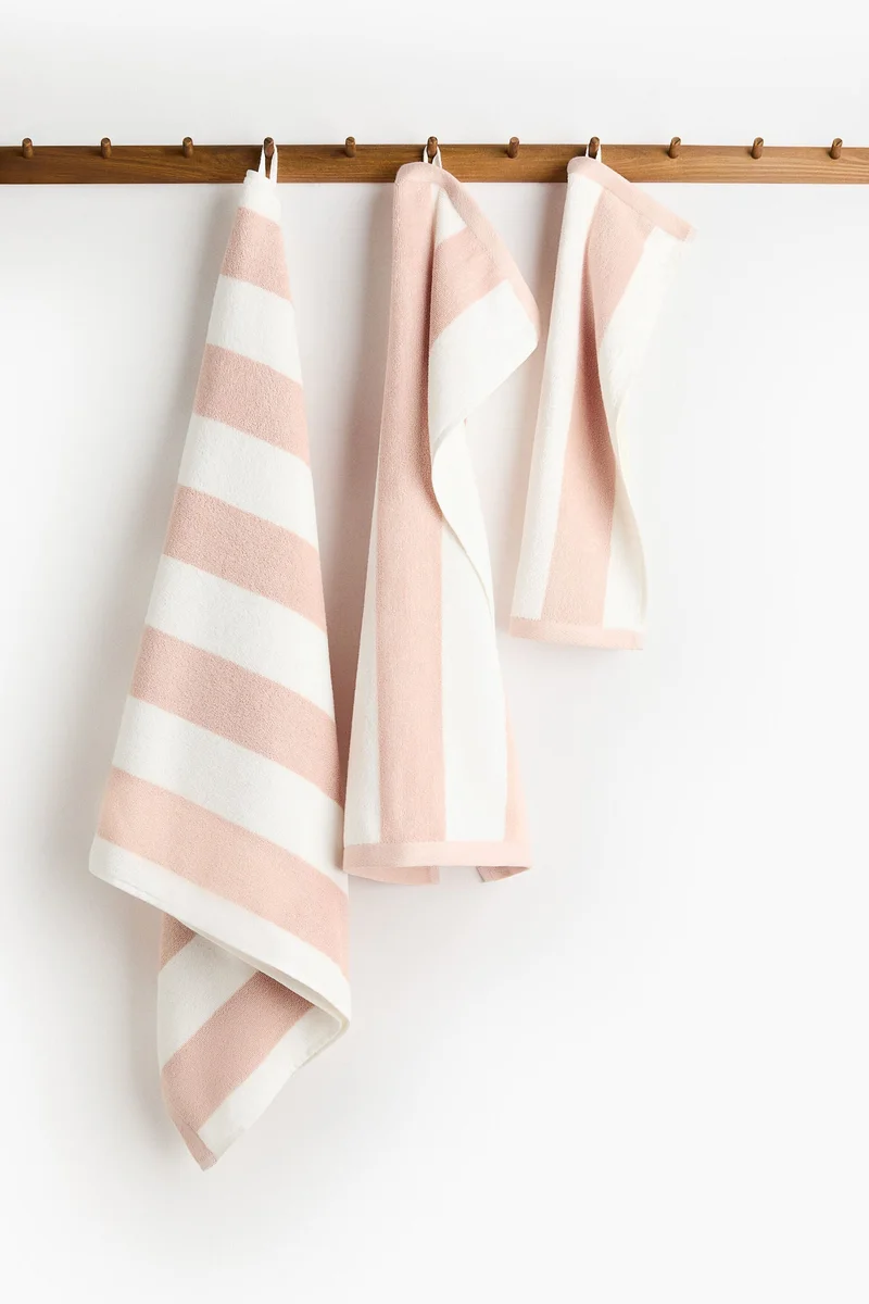 H&M Striped cotton terry guest towel