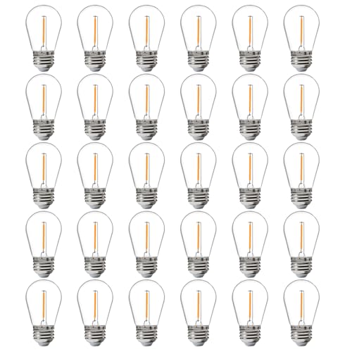 FLSNT 30 Pack LED S14 Replacement Bulbs for String Light, Outdoor LED Light Bulbs, E26 Base, 2200K Warm White, Non-Dimmable - Image 1