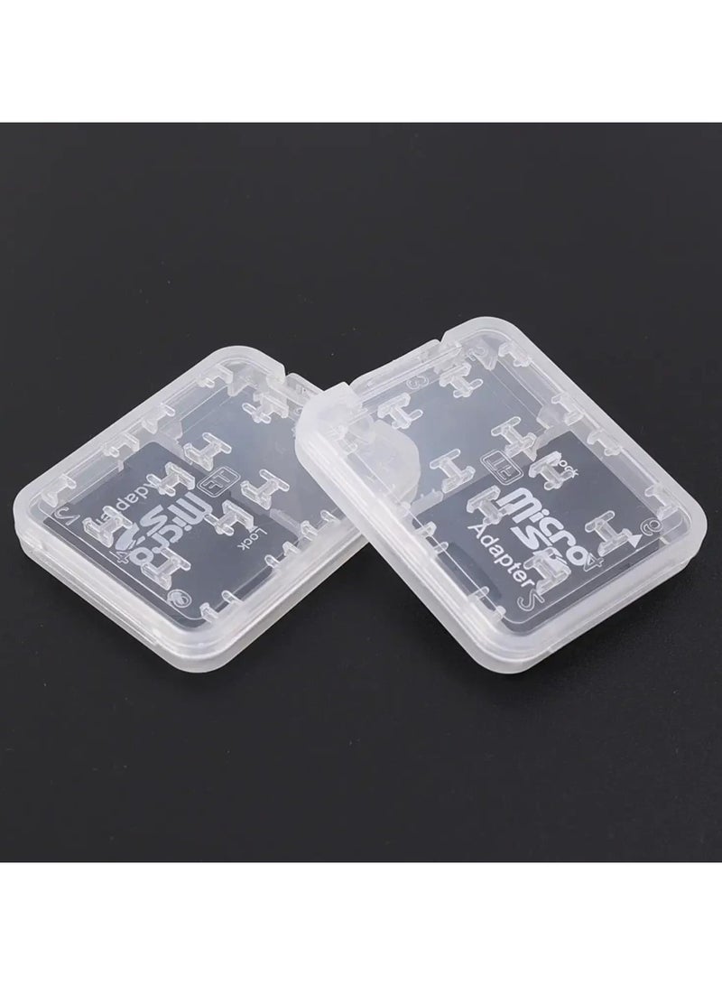 بيعتكلها 2 قطعة حافظة بطاقات ذاكرة شفافة مقاومة للماء ومضادة للصدمات غطاء حامل بطاقات الذاكرة لـ 8 فتحات Micro SD SDXC SDHC TF صندوق بطاقات (عبوة من 2) - Image 5