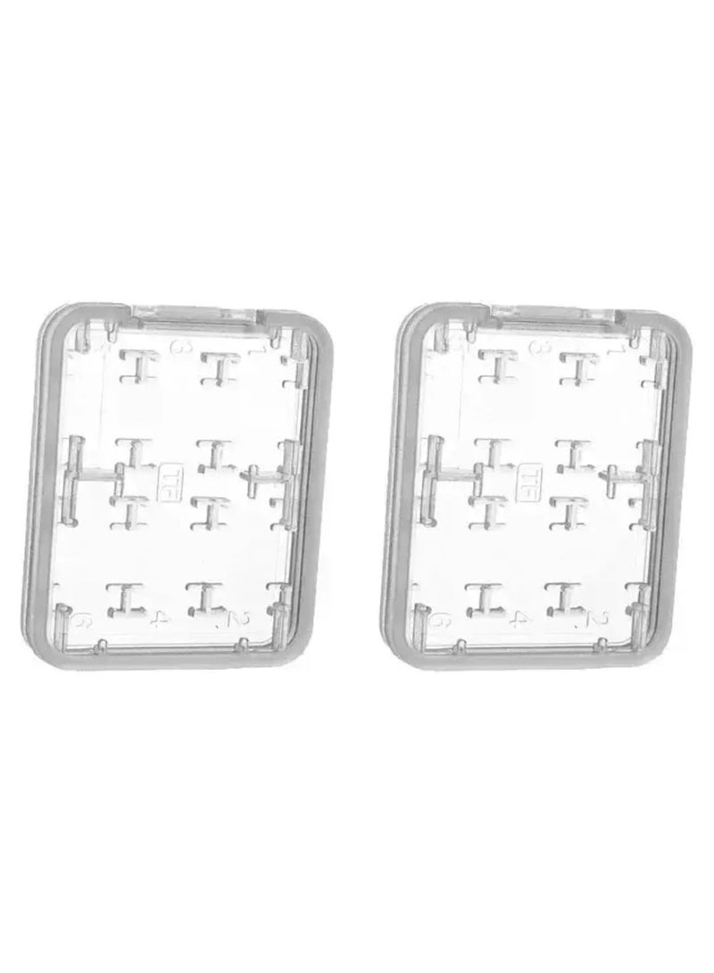 بيعتكلها 2 قطعة حافظة بطاقات ذاكرة شفافة مقاومة للماء ومضادة للصدمات غطاء حامل بطاقات الذاكرة لـ 8 فتحات Micro SD SDXC SDHC TF صندوق بطاقات (عبوة من 2) - Image 1