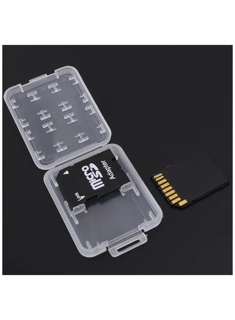 بيعتكلها 2 قطعة حافظة بطاقات ذاكرة شفافة مقاومة للماء ومضادة للصدمات غطاء حامل بطاقات الذاكرة لـ 8 فتحات Micro SD SDXC SDHC TF صندوق بطاقات (عبوة من 2) - Image 4