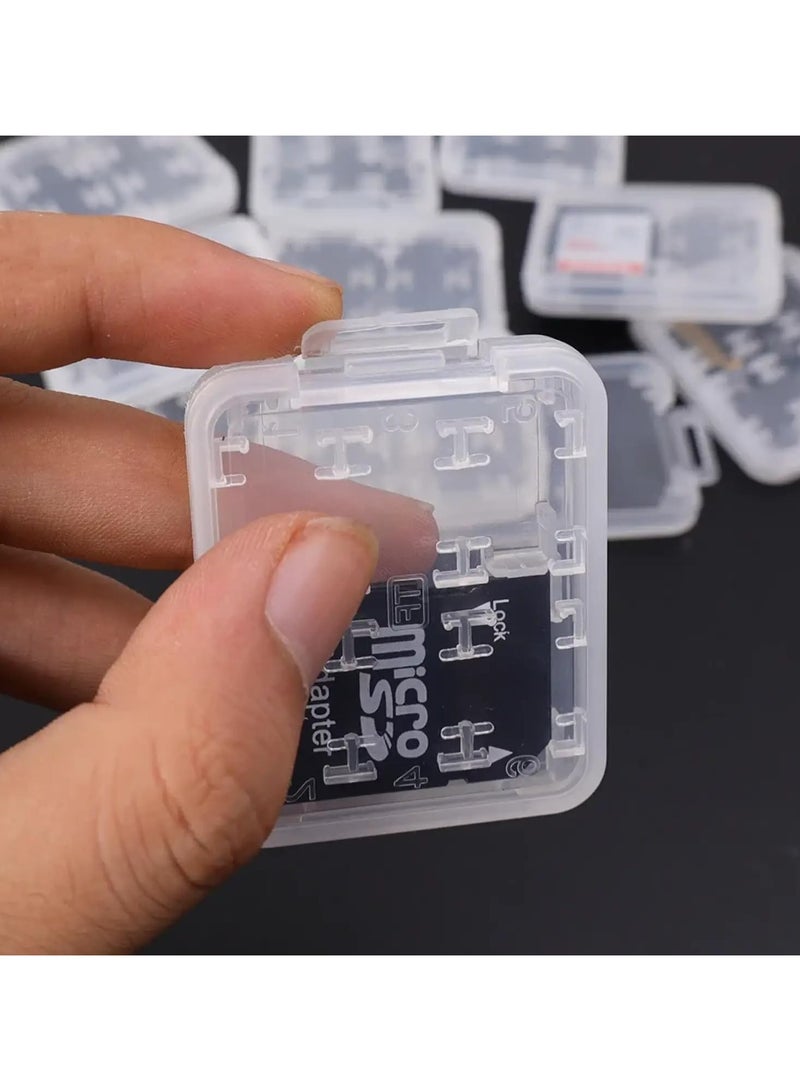 بيعتكلها 2 قطعة حافظة بطاقات ذاكرة شفافة مقاومة للماء ومضادة للصدمات غطاء حامل بطاقات الذاكرة لـ 8 فتحات Micro SD SDXC SDHC TF صندوق بطاقات (عبوة من 2) - Image 3