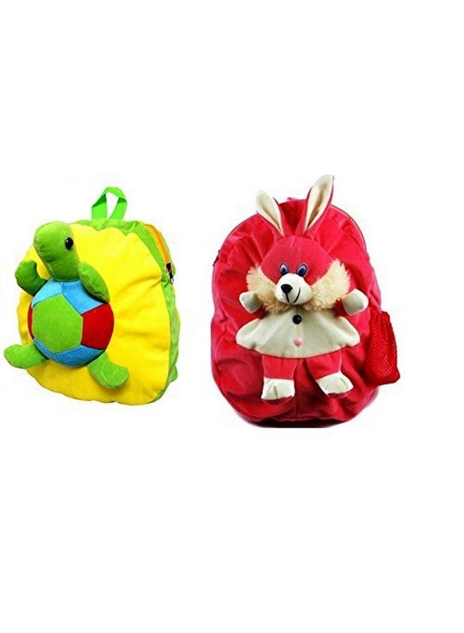 blue tree Soft Material School Bag for Kids Plush Backpack Cartoon Toy | Children's Gifts Boy/Girl/Baby/Decor School Bag for Kids(Age 2 to 6 Year) (Torts&RABIT) - Image 1