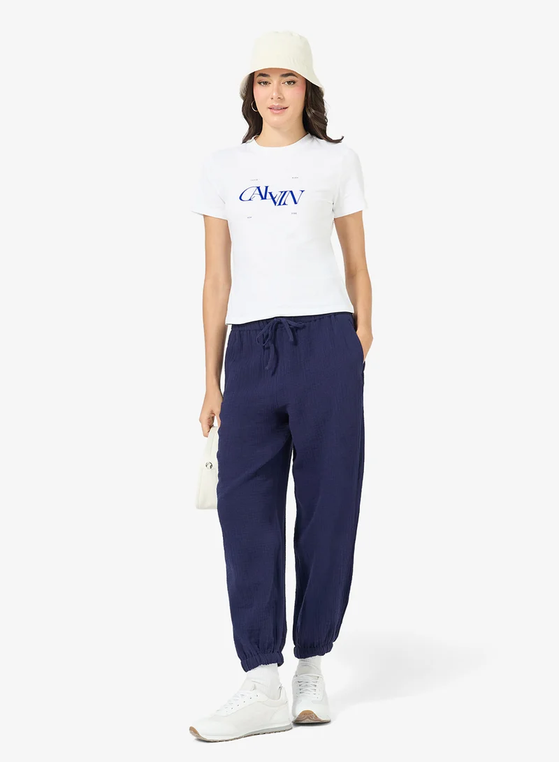 Calvin Klein Jeans  Casual Seasonal Graphic Slim T-Shirt for Women | Best Price UAE