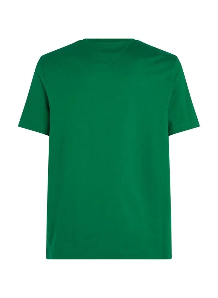 Tommy Hilfiger L4F-Green Flag Embroidery Crew Neck T-Shirt for Men | Best Price UAE