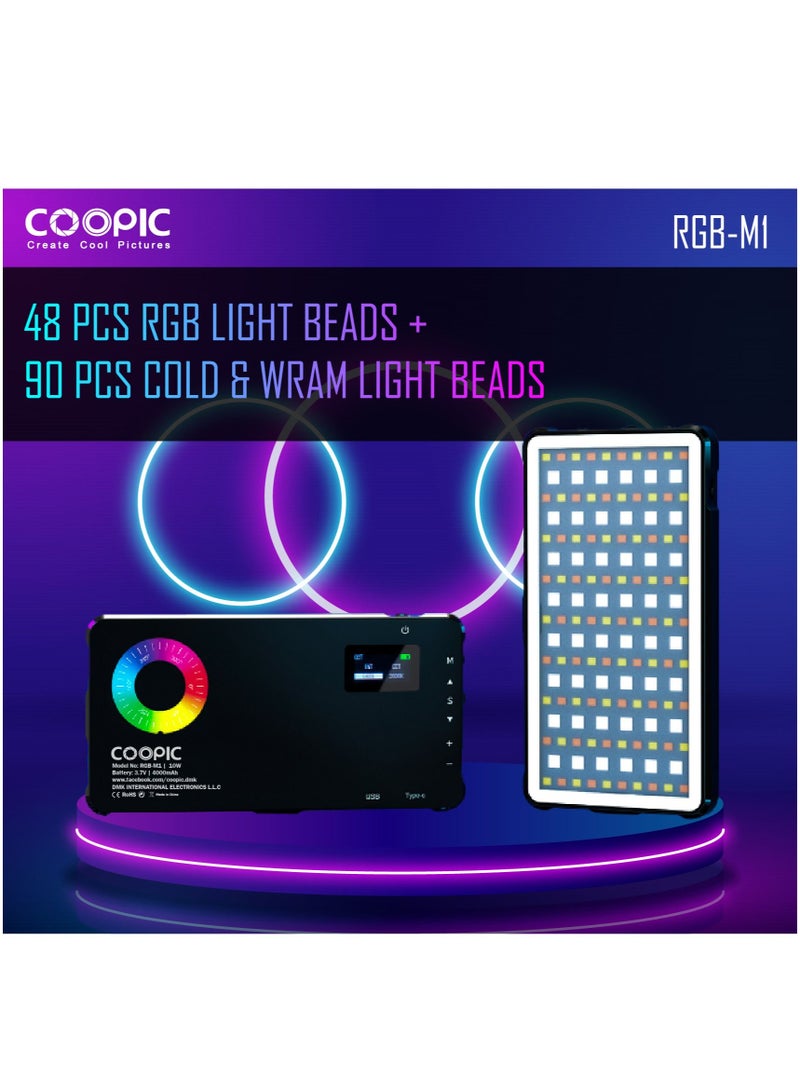 Coopic COOPIC RGB-M1 2500K-9000K LED Video Light 24 Scene Mode effects with High CRI>95 true color used for Live Streaming, wedding, interview, macro, any creative shooting, etc. - Image 2