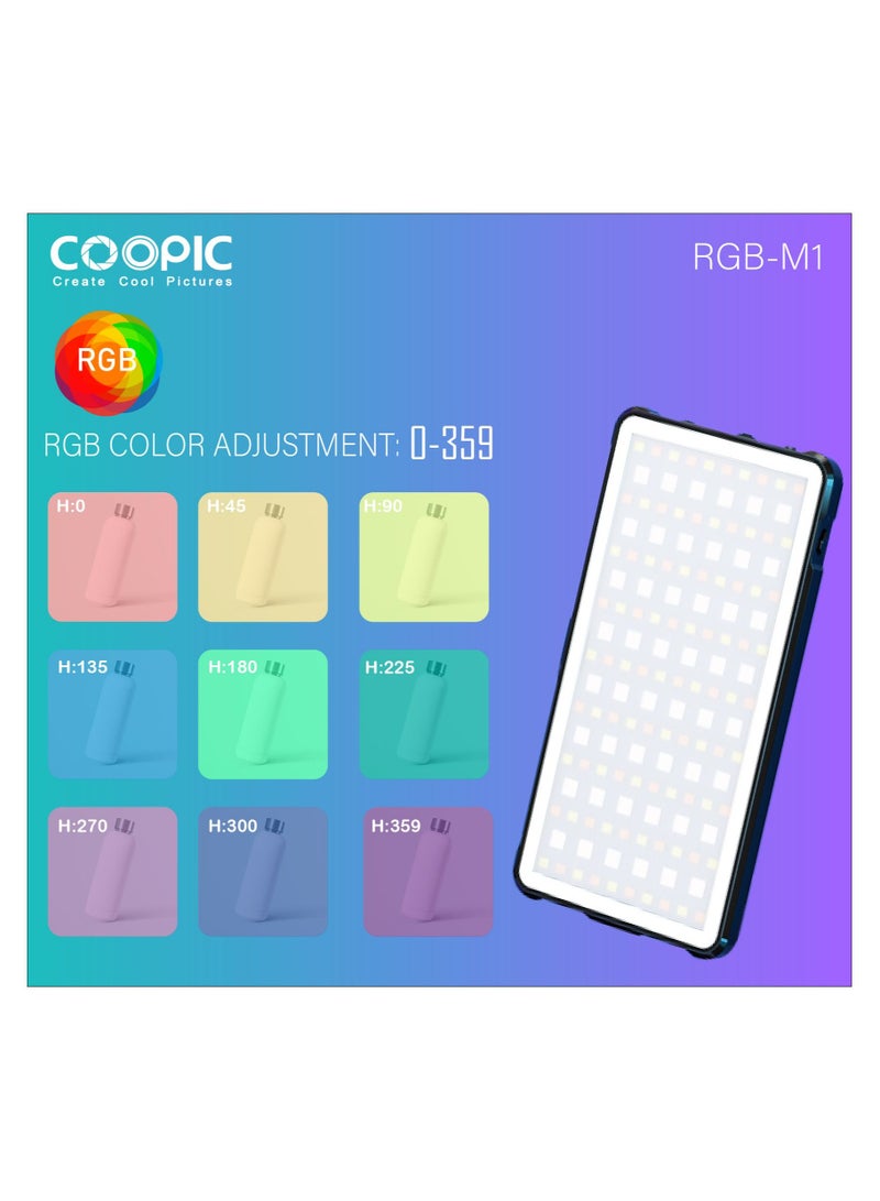 Coopic COOPIC RGB-M1 2500K-9000K LED Video Light 24 Scene Mode effects with High CRI>95 true color used for Live Streaming, wedding, interview, macro, any creative shooting, etc. - Image 5