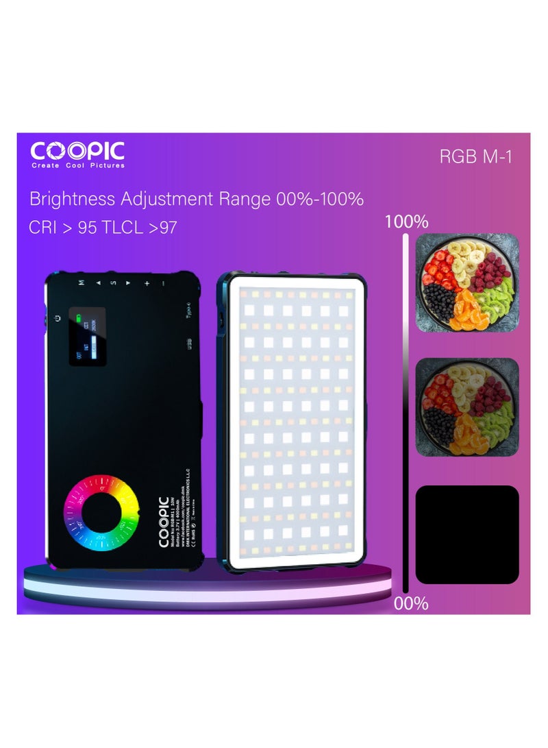 Coopic COOPIC RGB-M1 2500K-9000K LED Video Light 24 Scene Mode effects with High CRI>95 true color used for Live Streaming, wedding, interview, macro, any creative shooting, etc. - Image 4