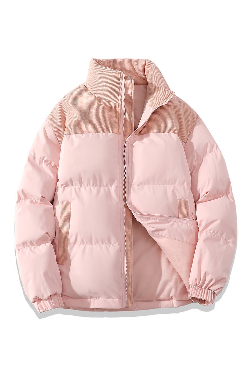 2023 New Cotton-Padded Coat Men'S Fashion Brand Contrast Color Fashion Loose Bread Coat Cotton-Padded Coat Thickened Warm Cotton-Padded Coat - Image 1