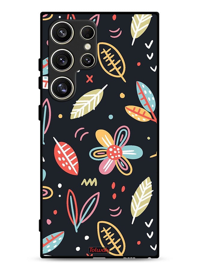 Tolwak Samsung Galaxy S24 Ultra 5G Protective Case Cover Flowers And Leaves Abstract Art - Image 1