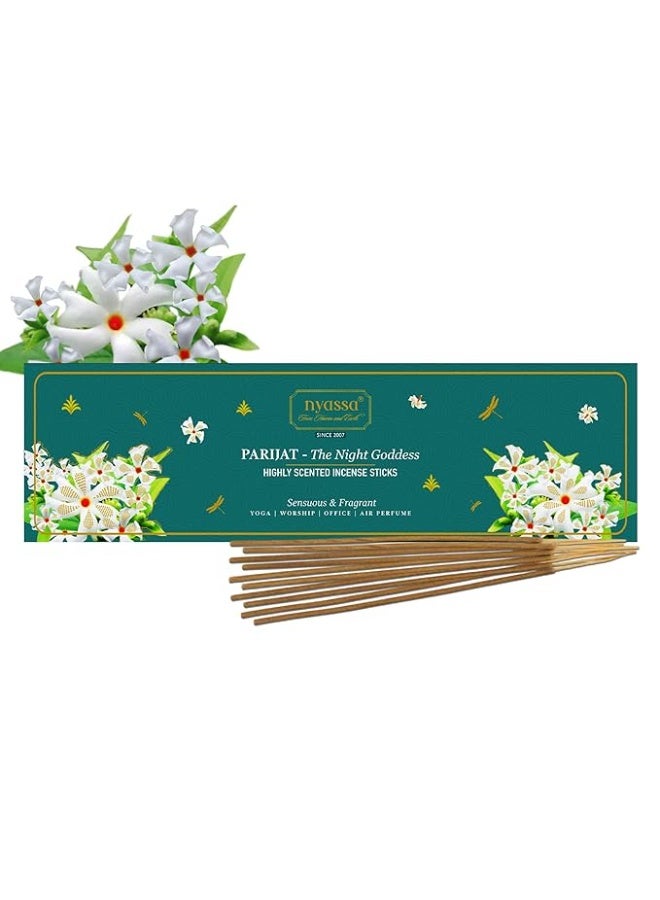 Nyassa Parijat Incense - Premium, Hand Dipped, Hand Rolled, Highly Scented Indian Incense Sticks - 50 Grams - Image 1